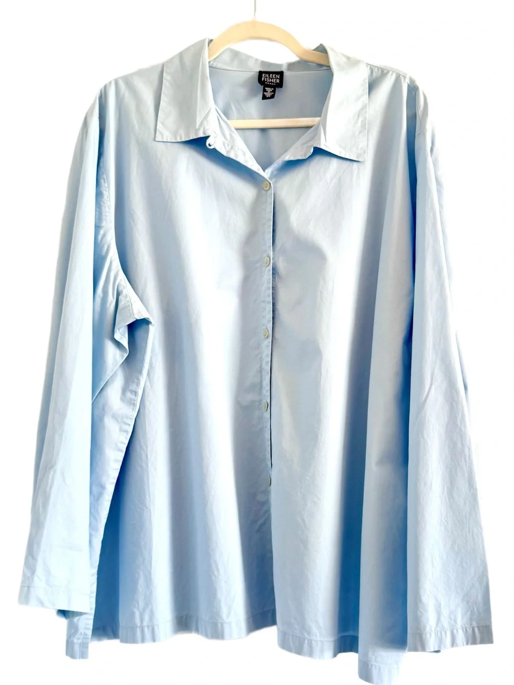 Eileen Fisher Pale Blue Button-Down Shirt 3X - Picture 1 of 6